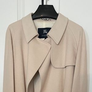 Burberry of London Cream Cashmere Wool Blend Full Length Coat